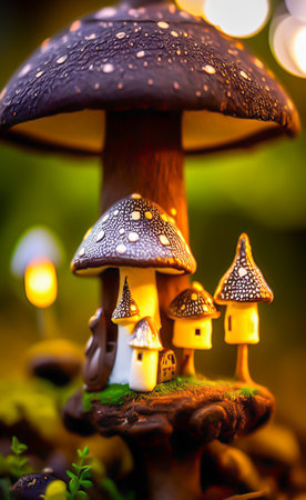 Beautiful mushrooms in the forest. Selective focus. Shallow depth of fieldの写真素材