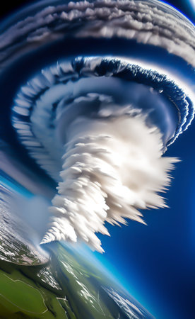 Planet Earth with clouds as seen from space. 3D illustration.