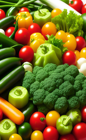 Fresh vegetables background. Healthy food concept. Close-up shot.