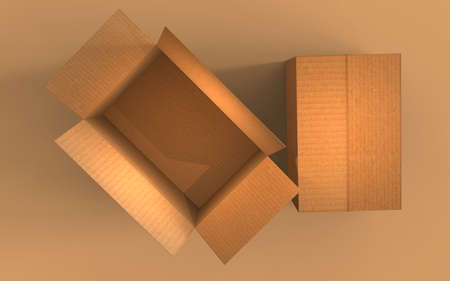 cardboard box package moving transportation deliveryの写真素材