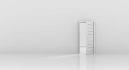 Open Door and Light Flow 3D Renderingの写真素材