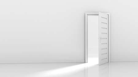 Open Door and Light Flow 3D Renderingの写真素材