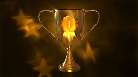 First Place Gold Award 3D Illustrationの写真素材