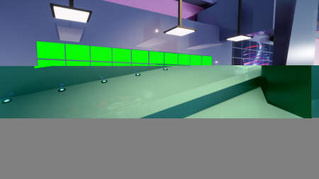 3D Virtual TV Studio News, 3d illustrationの写真素材