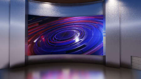 3D Virtual TV Studio News, 3d illustrationの写真素材