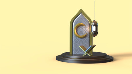3D Ramadan kareem Background, 3d illustrationの写真素材