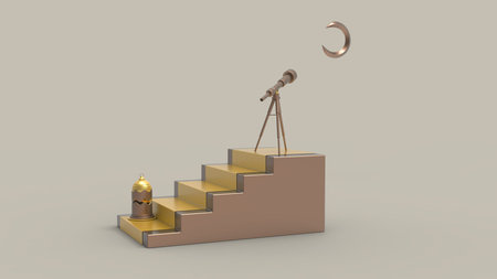 3D Ramadan kareem Background, 3d illustration