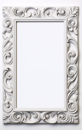 Wooden frame for picture on white backgroundの素材