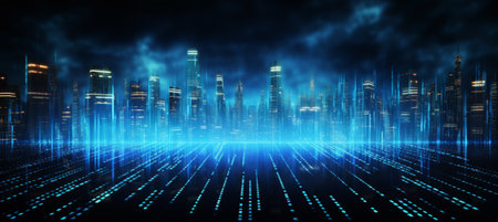 Digital technology futuristic banner with circuit linesの素材