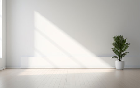 Empty minimal room interior design with fishbone flooringの素材