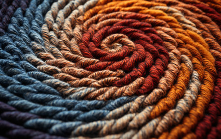 Yarn macro texture. Gradient Dundaga yarn. Multicolored yarnの素材