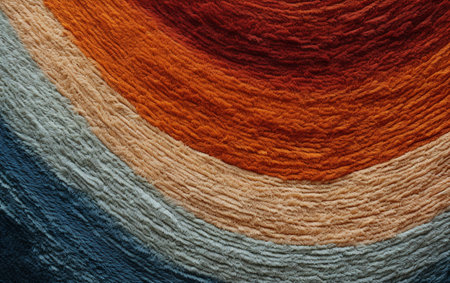 Yarn macro texture. Gradient Dundaga yarn. Multicolored yarnの素材