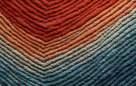 Yarn macro texture. Gradient Dundaga yarn. Multicolored yarnの素材
