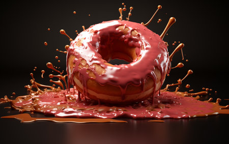 3d rendering of donut meltingの素材