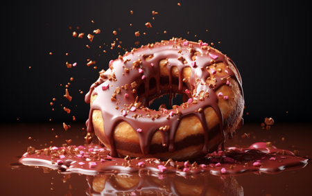 3d rendering of donut meltingの素材