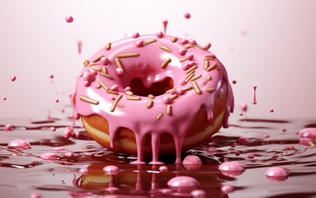3d rendering of donut meltingの素材
