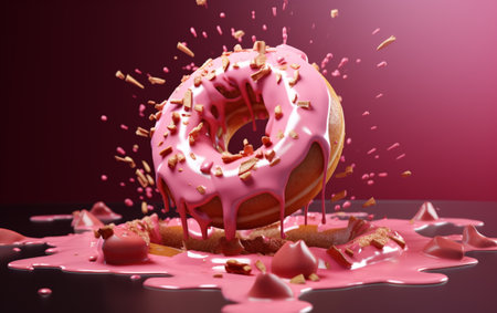 3d rendering of donut meltingの素材