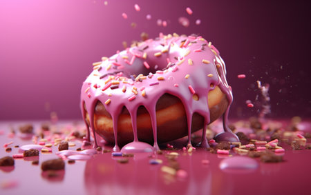 3d rendering of donut meltingの素材