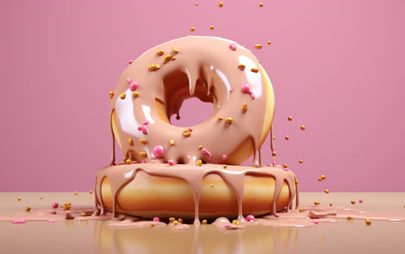 3d rendering of donut meltingの素材