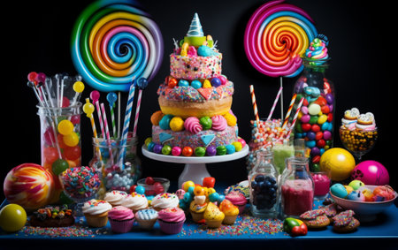 Colorful assortment for birthday party celebrationの素材