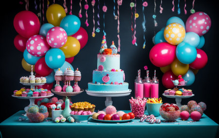 Colorful assortment for birthday party celebrationの素材