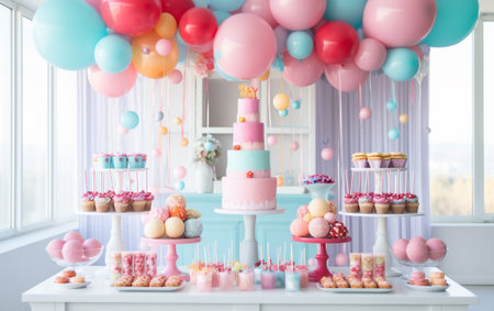 Colorful assortment for birthday party celebrationの素材