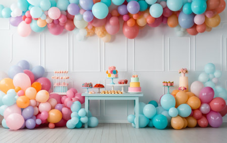 Colorful assortment for birthday party celebrationの素材