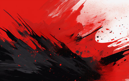 Red and black brush stroke banner backgroundの素材