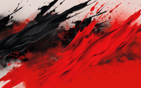 Red and black brush stroke banner backgroundの素材