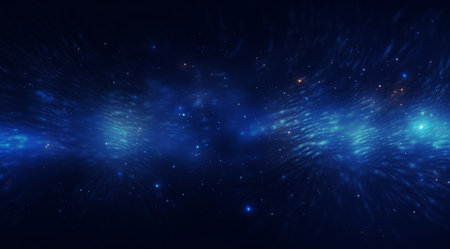 Dark blue and glow particle abstract backgroundの素材