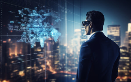 AI Artificial intelligence, Machine learning, Big data analysis and automation technology in businessの素材