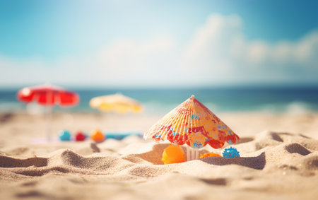 Summer beach background shot in bokeh styleの素材