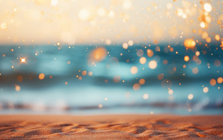 Summer beach background shot in bokeh styleの素材