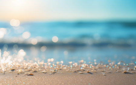 Summer beach background shot in bokeh styleの素材