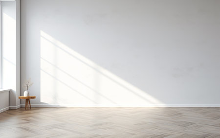 Empty minimal room interior design with fishbone flooringの素材