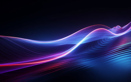 Flowing speed lines technology backgroundの素材