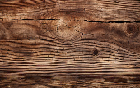 Close up of a rustic wooden plankの素材