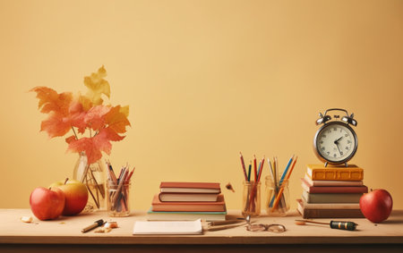 Education day arrangement on a table with copy spaceの素材