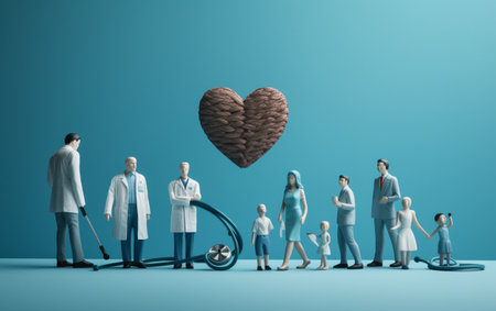 Healthcare and medical concept. medicine doctor with stethoscope in handの素材