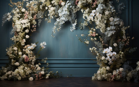 Elegant floral wedding backdrop wallpaperの素材