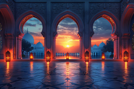 Ramadan Kareem background illustrationsの素材