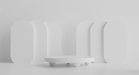 Simple product display stand with design spaceの写真素材