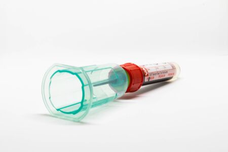 COVID- 19. Corona virus disease. Blood test. Stop dangerous Chinese virus COVID-19.の写真素材