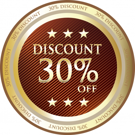 Gold Discount Medal Of Thirty Percentのイラスト素材