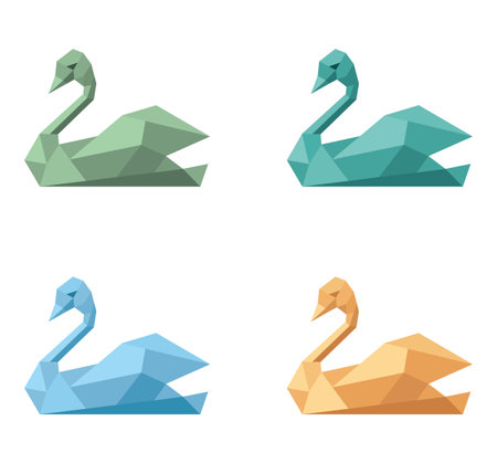 Logo symbol emblem swan variations set.のイラスト素材
