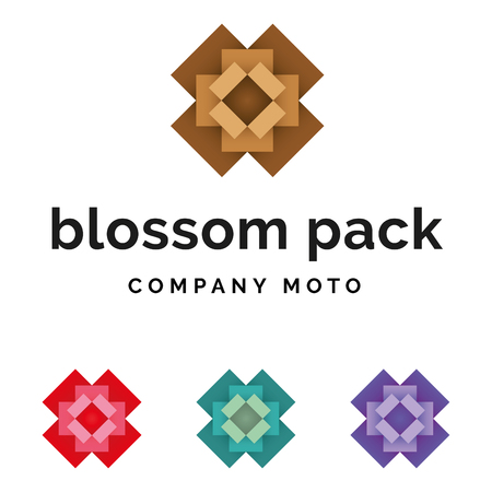 Set of packaging blossom logo identityのイラスト素材