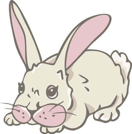 Vector illustration of cute little rabbit. Sitting hare.のイラスト素材