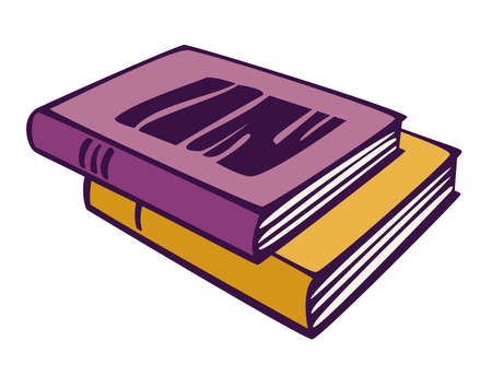 Vector illustration with stack of books. Hand drawn books.のイラスト素材