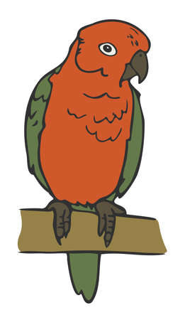 Vector illustration of love bird. Beautiful parrot colored and depicted by a line.のイラスト素材