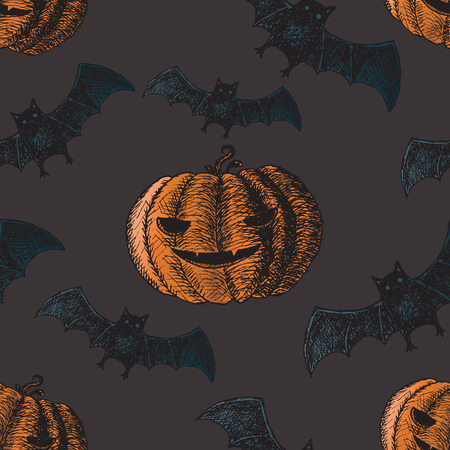 Set of icons for Halloween. Icons hand-drawn.のイラスト素材